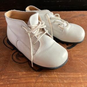 Baby Dior white leather boots shoes booties 23 vintage ❤️ french chic toddler 8
